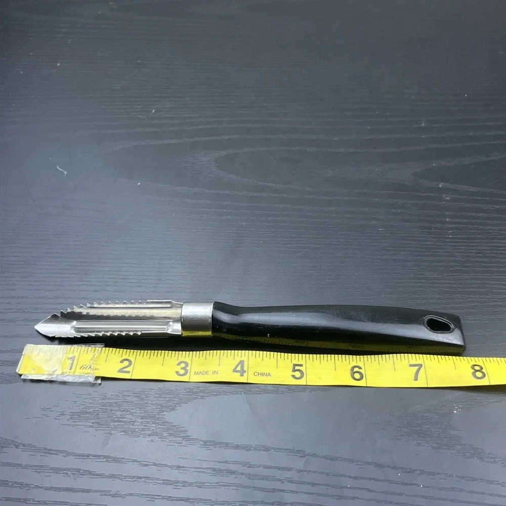 Vintage EKCO Peeler Corer Zig Zag Serrated Stainless Blade Black Handle USA